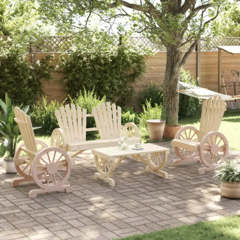 Loungebank van massief vurenhout met duurzame afmetingen - Tuinsets