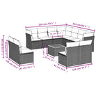 Loungebank van poly rattan en gepoedercoat staal voor tuin of terras - Tuinsets