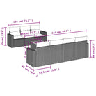 Loungebank van poly rattan en gepoedercoat staal voor tuin of terras - Tuinsets