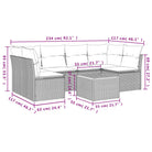 Loungebank van poly rattan en gepoedercoat staal voor tuin of terras - Tuinsets