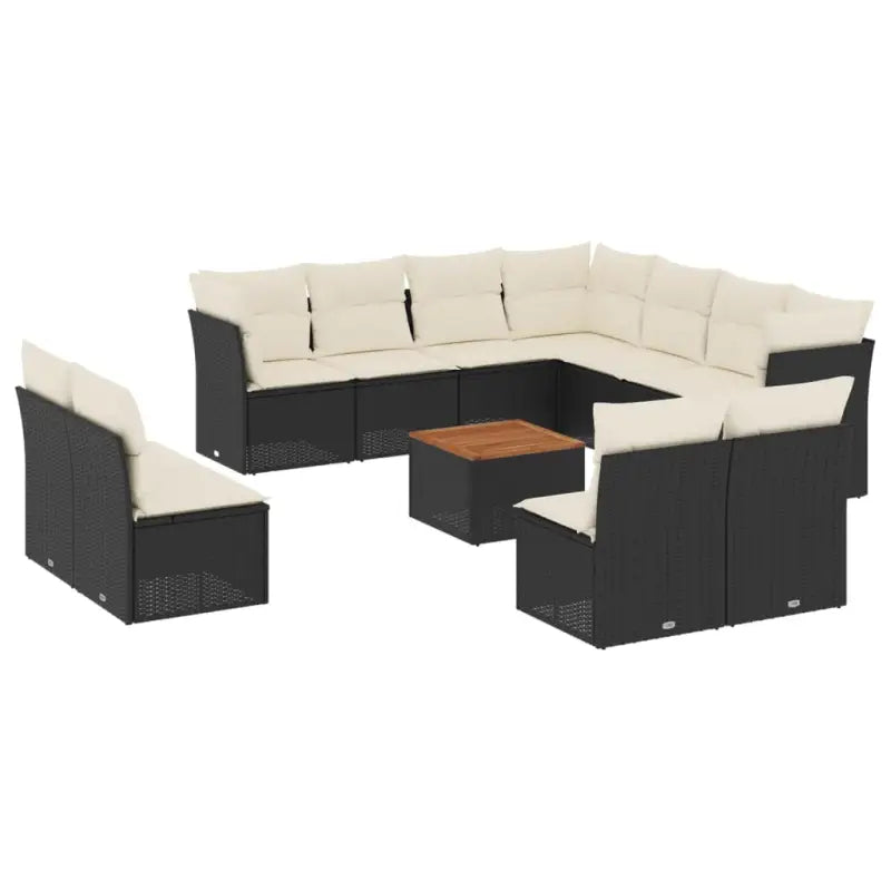 Loungebank van poly rattan en gepoedercoat staal voor tuin of terras - Tuinsets