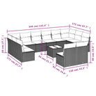 Loungebank van poly rattan met bruin materiaal en gepoedercoat staal - Tuinsets