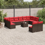 Loungebank van poly rattan met bruin materiaal en gepoedercoat staal - Tuinsets