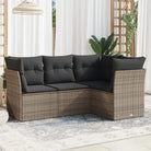 Loungebank van poly rattan met comfortabele zitervaring en gepoedercoat staal - Grijs / Zonder tafel - Tuinsets