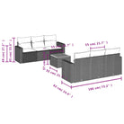Loungebank van poly rattan met gepoedercoat staal afmetingen - Tuinsets