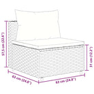Loungebank van poly rattan met gepoedercoat staal en afmetingen rugkussen - Tuinsets