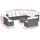 Loungebank van poly rattan met gepoedercoat staal en afmetingen naar keuze - Tuinsets