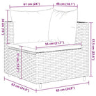 Loungebank van poly rattan met gepoedercoat staal en afmetingen rugkussen - Tuinsets