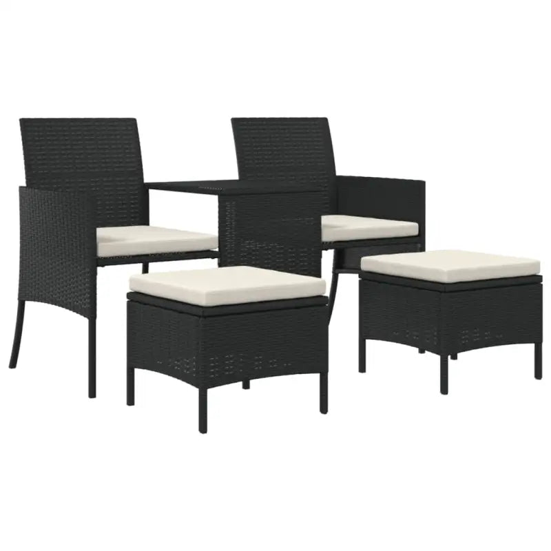 Loungebank van poly rattan met gepoedercoat staal en wasbare hoes - Loungebanken