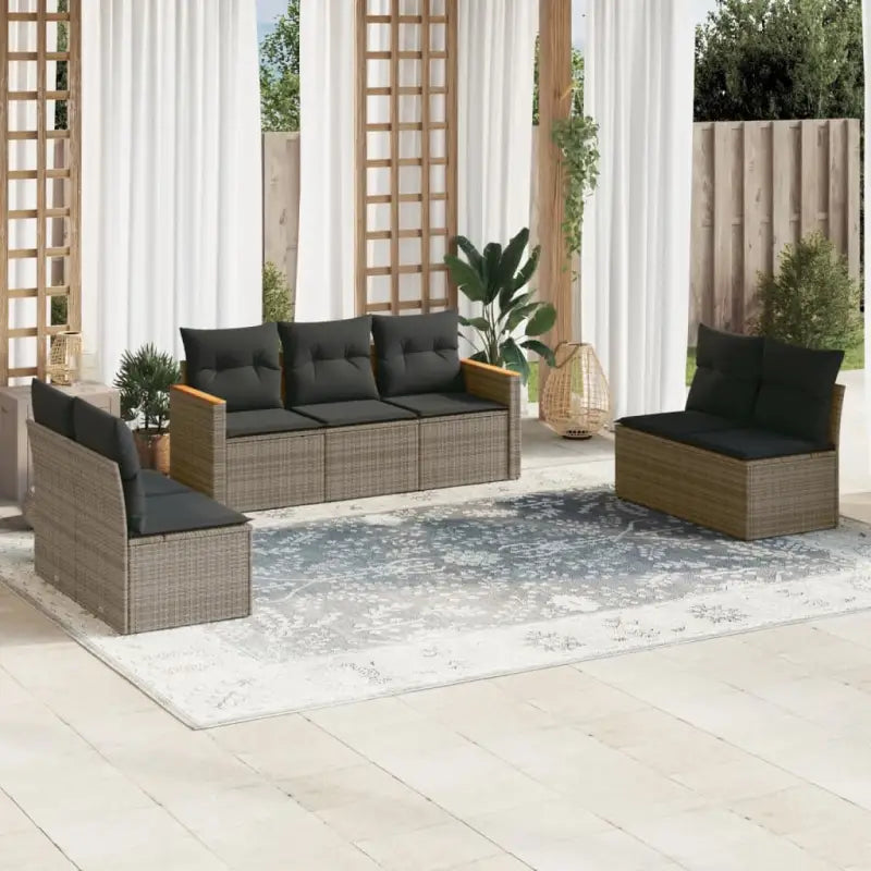Loungebank van poly rattan met waterdichte tas voor tuinvermaak - Grijs / Zonder tafel - Tuinsets