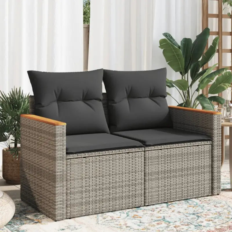 Loungebank van poly rattan met waterdichte zak voor comfortabele zitervaring - Grijs / 1 / zonder opbergruimte