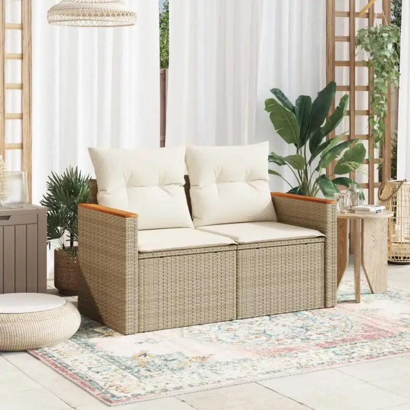 Loungebank van poly rattan met waterdichte zak voor comfortabele zitervaring - Loungebanken