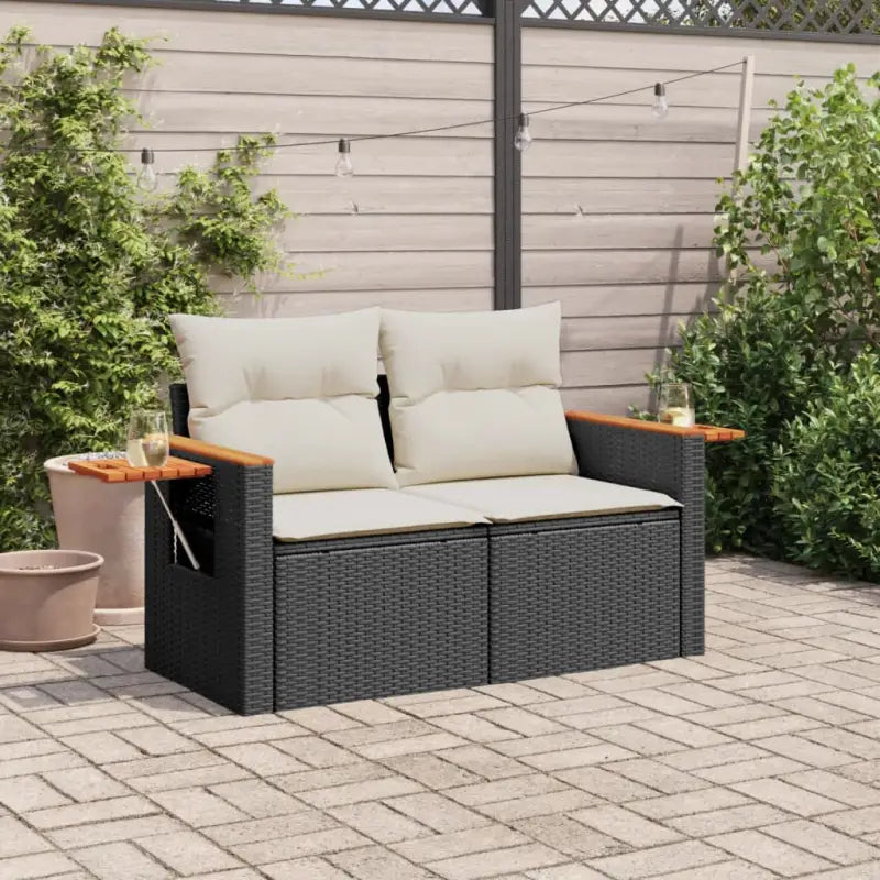 Loungebank van poly rattan met waterdichte zak voor comfortabele zitervaring - Loungebanken