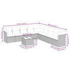 Loungebank van poly rattan met zwart materiaal en gepoedercoat staal - Tuinsets