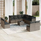 Loungebank van zwart gepoedercoat staal met waterdichte tas voor tuin - Grijs / Met tafel - Tuinsets