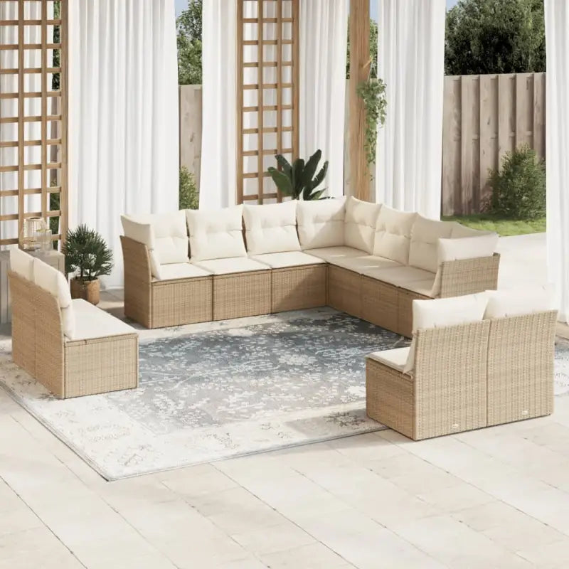 Loungebank van zwart gepoedercoat staal met waterdichte tas voor tuin - beige en crèmekleurig / Zonder tafel - Tuinsets