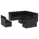 Loungebank van zwart gepoedercoat staal met waterdichte tas voor tuin - Tuinsets