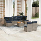 Loungebank van zwart materiaal met gepoedercoat staal afmetingen - Grijs - Tuinsets