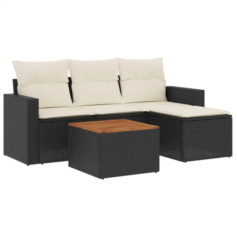 Loungebank van zwart materiaal met gepoedercoat staal en goede afmetingen - Tuinsets