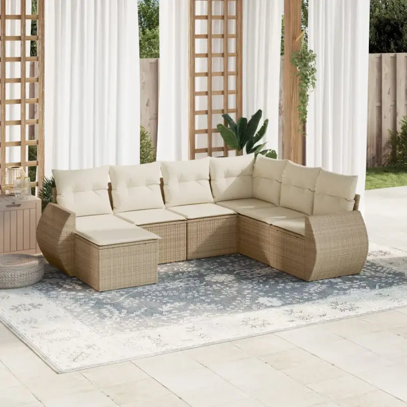 Loungebank van zwart materiaal met waterdichte tas en gepoedercoat staal - beige en crèmekleurig / Zonder tafel