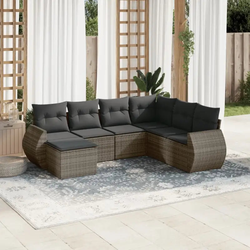 Loungebank van zwart materiaal met waterdichte tas en gepoedercoat staal - Grijs / Zonder tafel - Tuinsets
