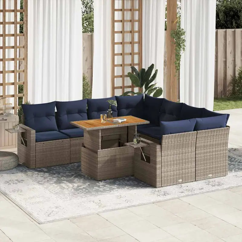 Loungebank voor buiten in zwart materiaal en gepoedercoat staal - Grijs / met opbergruimte - Tuinsets