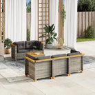 Loungebank voor buiten met grijs materiaal en natuurlijke olieafwerking - Tuinsets