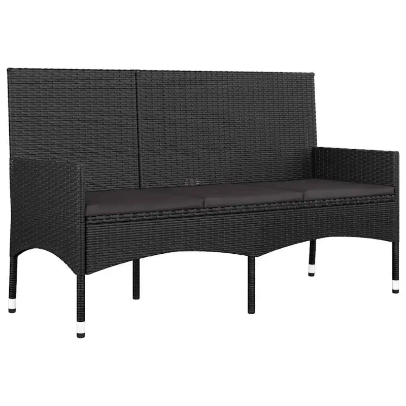 Loungebank voor buiten met zwart materiaal en gepoedercoat staal - Tuinsets