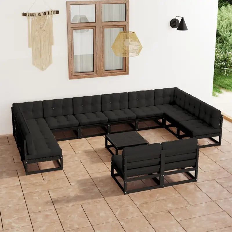 Loungebank voor ontspannen en samen genieten in de tuin - Zwart / Ja - Tuinsets