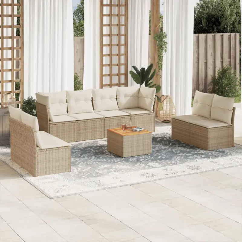 Loungebank voor tuin in zwart materiaal met waterdichte tas en gepoedercoat staal - beige en crèmekleurig - Tuinsets