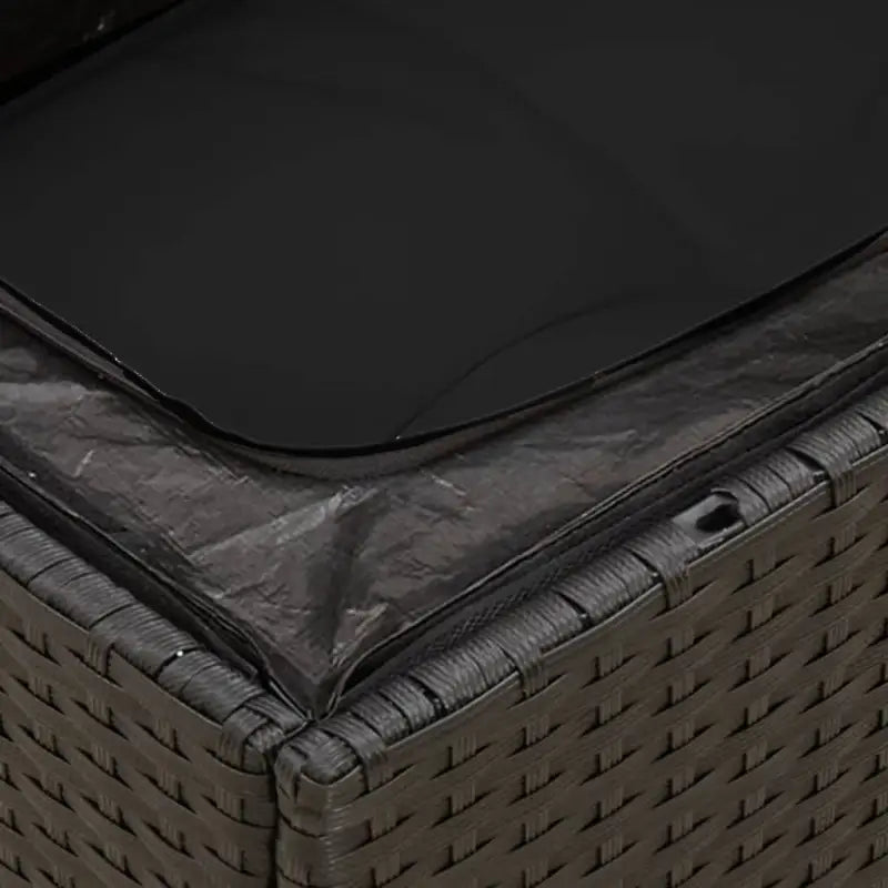 Loungebank voor tuin in zwart materiaal met waterdichte tas en gepoedercoat staal - Tuinsets