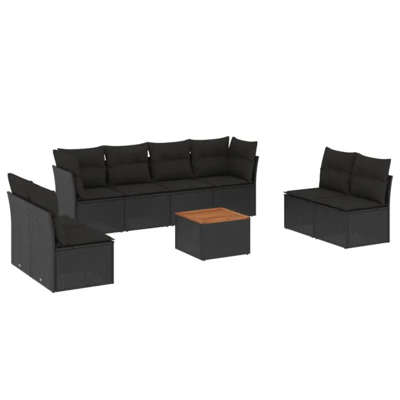 Loungebank voor tuin in zwart materiaal met waterdichte tas en gepoedercoat staal - Tuinsets