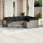 Loungebank voor tuin met beige materiaal en gepoedercoat staal afmetingen - Lichtgrijs en donkergrijs - Tuinsets