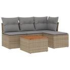 Loungebank voor tuin met beige materiaal en gepoedercoat staal - Tuinsets