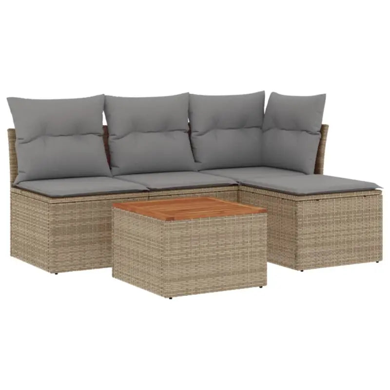 Loungebank voor tuin met beige materiaal en gepoedercoat staal - Tuinsets