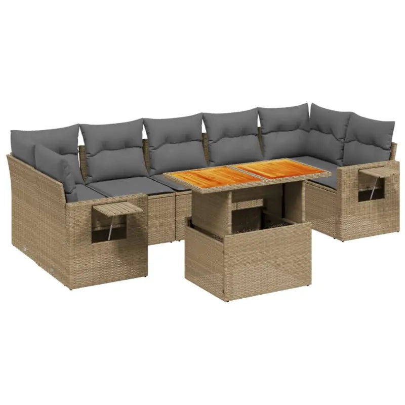Loungebank voor tuin met beige materiaal en gepoedercoat staal - Tuinsets