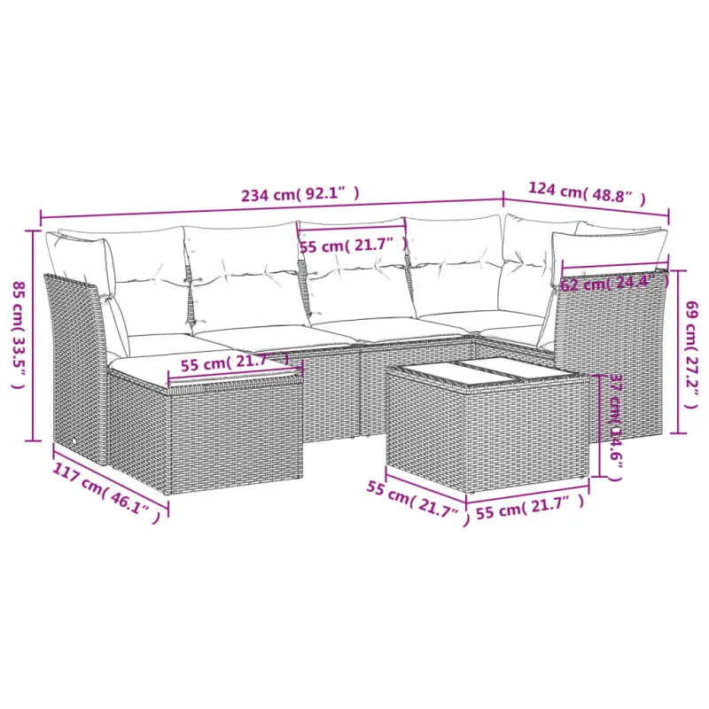 Loungebank voor tuin met beige materiaal en gepoedercoat staal - Tuinsets