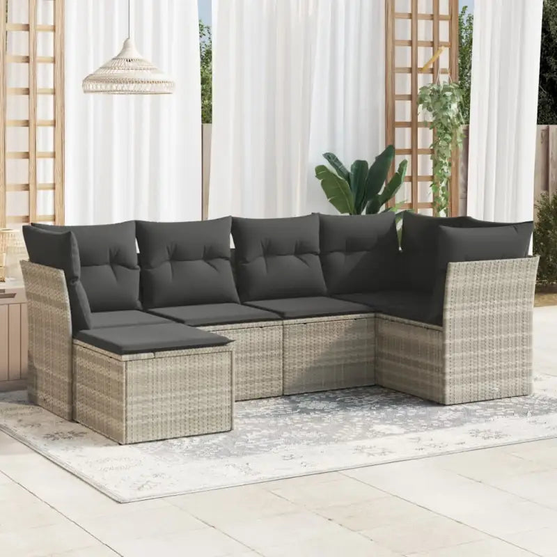 Loungebank voor tuin met beige materiaal en gepoedercoat staal - Lichtgrijs / Zonder tafel - Tuinsets