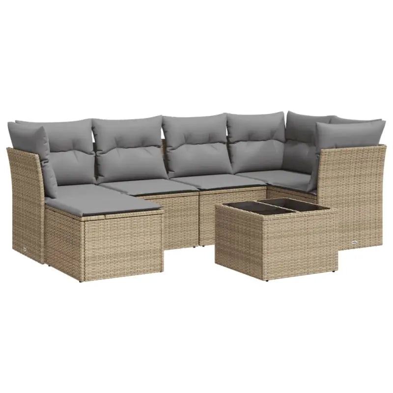 Loungebank voor tuin met beige materiaal en gepoedercoat staal - Tuinsets