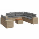 Loungebank voor tuin met beige materiaal en gepoedercoat staal - Tuinsets