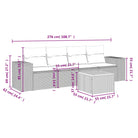 Loungebank voor tuin met beige materiaal en gepoedercoat staal afmetingen - Tuinsets