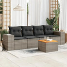 Loungebank voor tuin met beige materiaal en gepoedercoat staal afmetingen - Grijs - Tuinsets