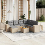 Loungebank voor tuin met beige materiaal en gepoedercoat staal - Tuinsets