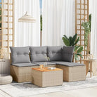 Loungebank voor tuin met beige materiaal en gepoedercoat staal - Beige en grijs - Tuinsets