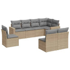 Loungebank voor tuin met gepoedercoat staal en beige materiaal - Tuinsets