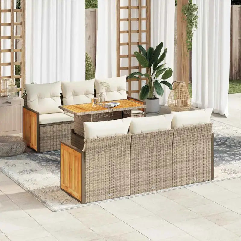 Loungebank voor tuin met gepoedercoated staal en waterdichte tas - beige en crèmekleurig - Tuinsets