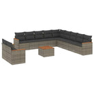 Loungebank voor tuin met grijs materiaal en gepoedercoat staal - Tuinsets