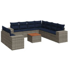 Loungebank voor tuin met grijs materiaal en gepoedercoat staal - Tuinsets