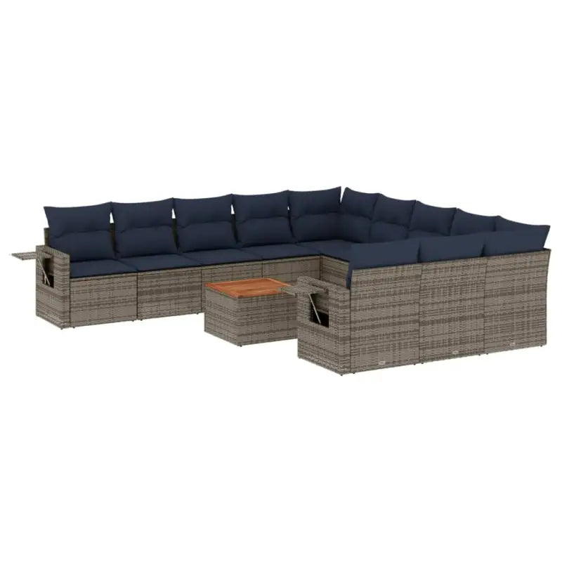 Loungebank voor tuin met grijs materiaal en gepoedercoat staal afmetingen - Grijs - Tuinsets