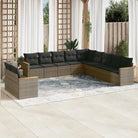 Loungebank voor tuin met grijs materiaal en gepoedercoat staal - Grijs / Zonder tafel - Tuinsets